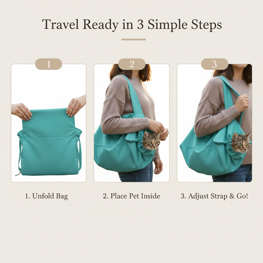 Cat Travel Bag with Mesh Ventilation Foldable Carrier for Small Pets