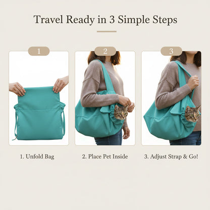 Cat Travel Bag with Mesh Ventilation Foldable Carrier for Small Pets