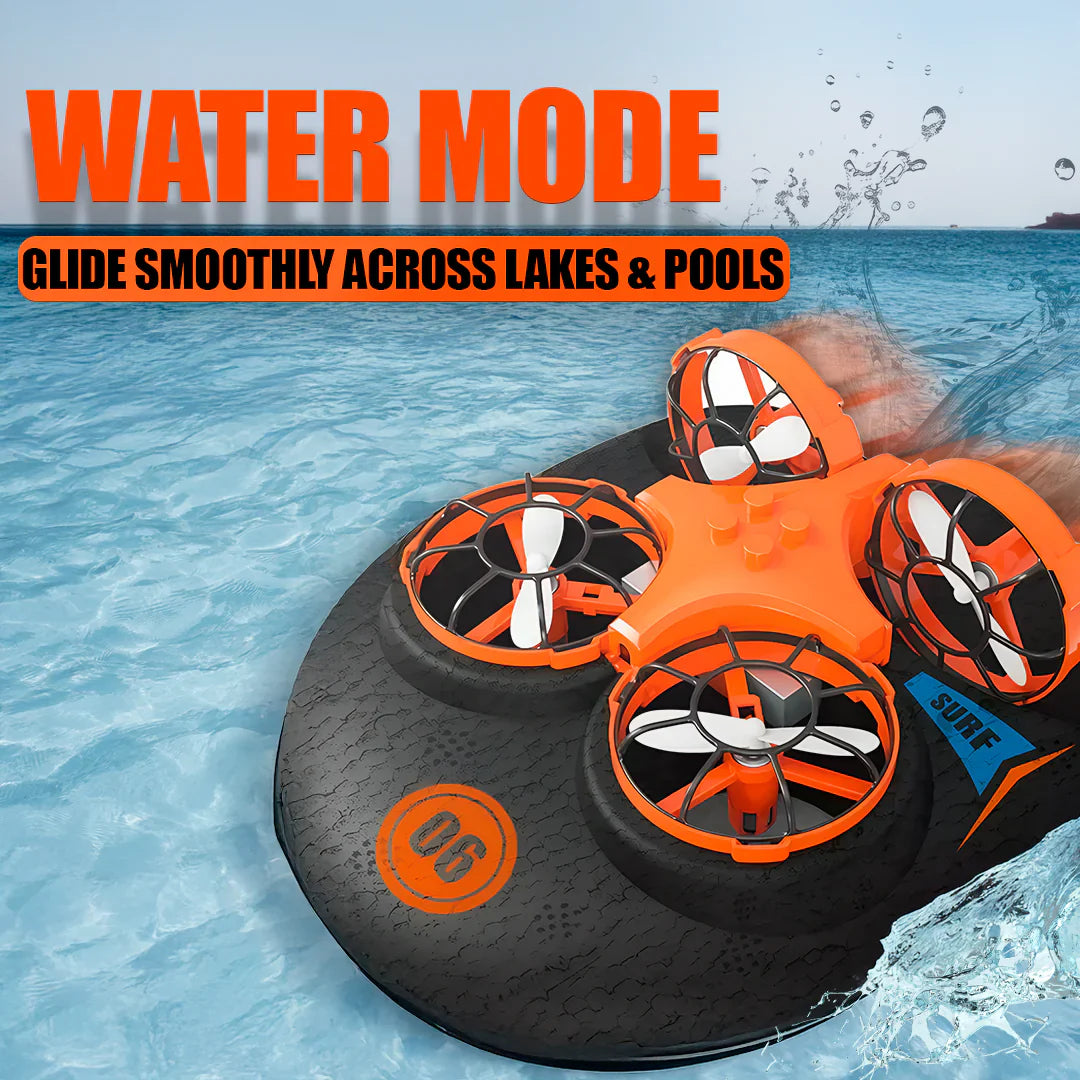 3-in-1 Hovercraft Drone with Air Land and Water Modes Remote Control