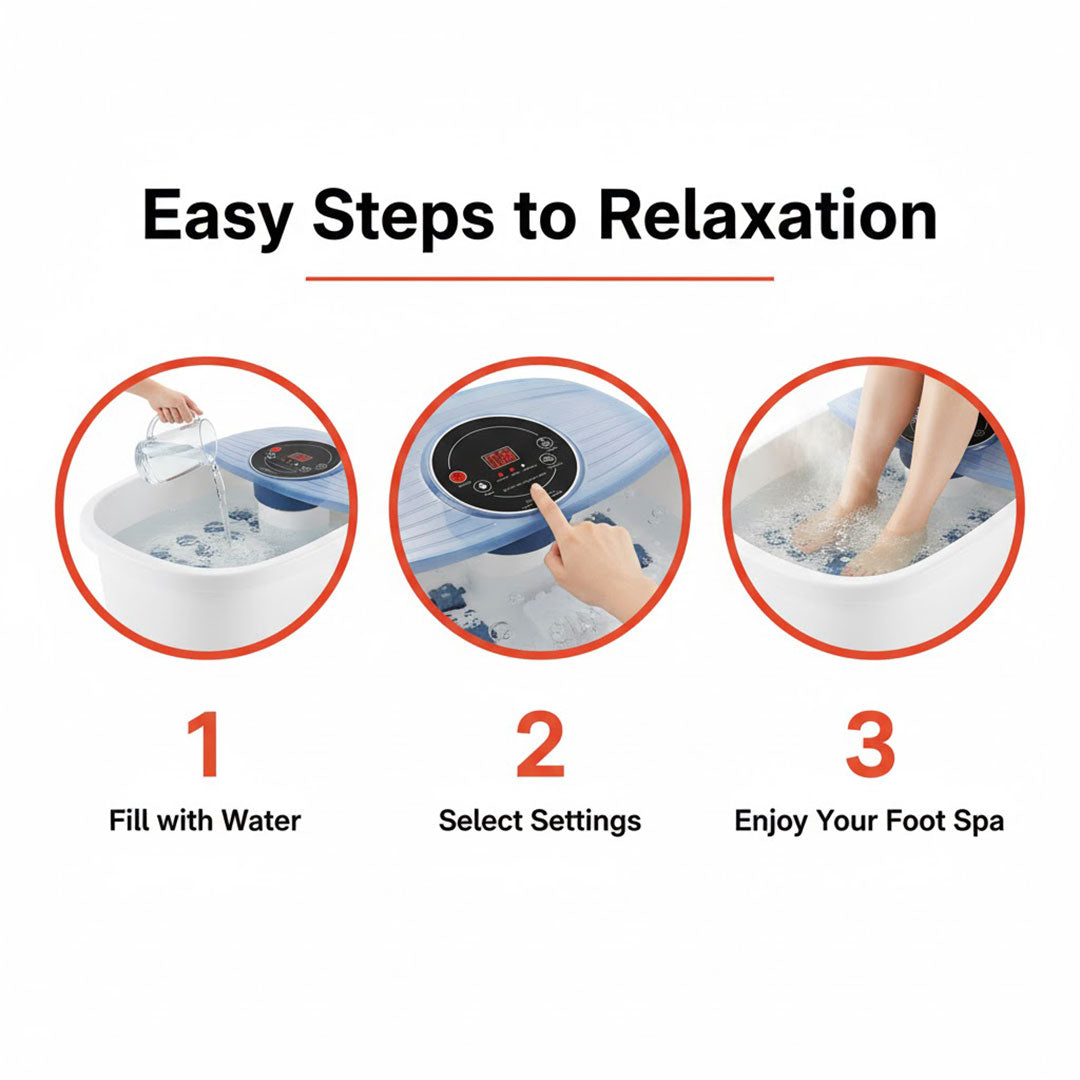 Temperature Control Foot Spa with Bubble and Vibration Massage