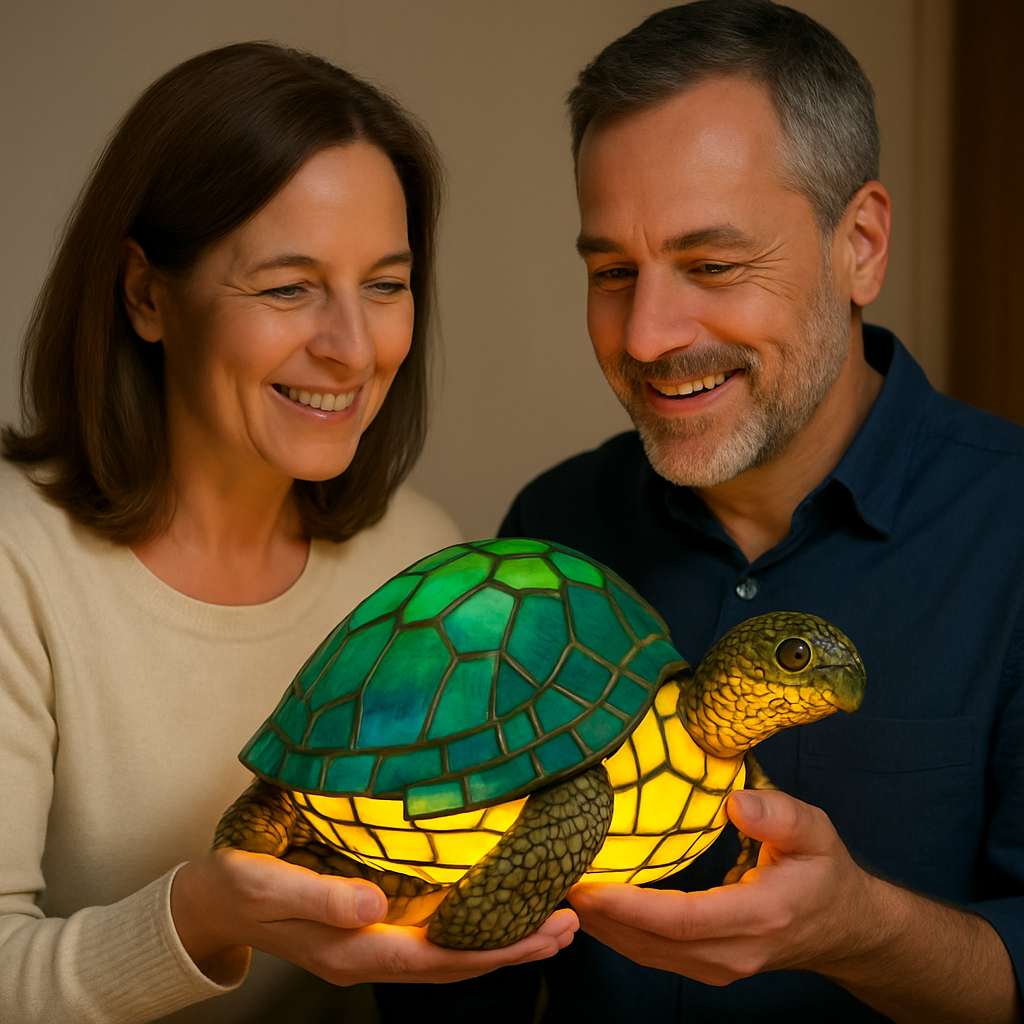Handmade Turtle Lamp with Warm Light for Turtle Lovers Gift
