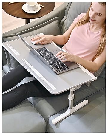 Adjustable Laptop Bed Stand with Foldable Desk and Storage Drawer