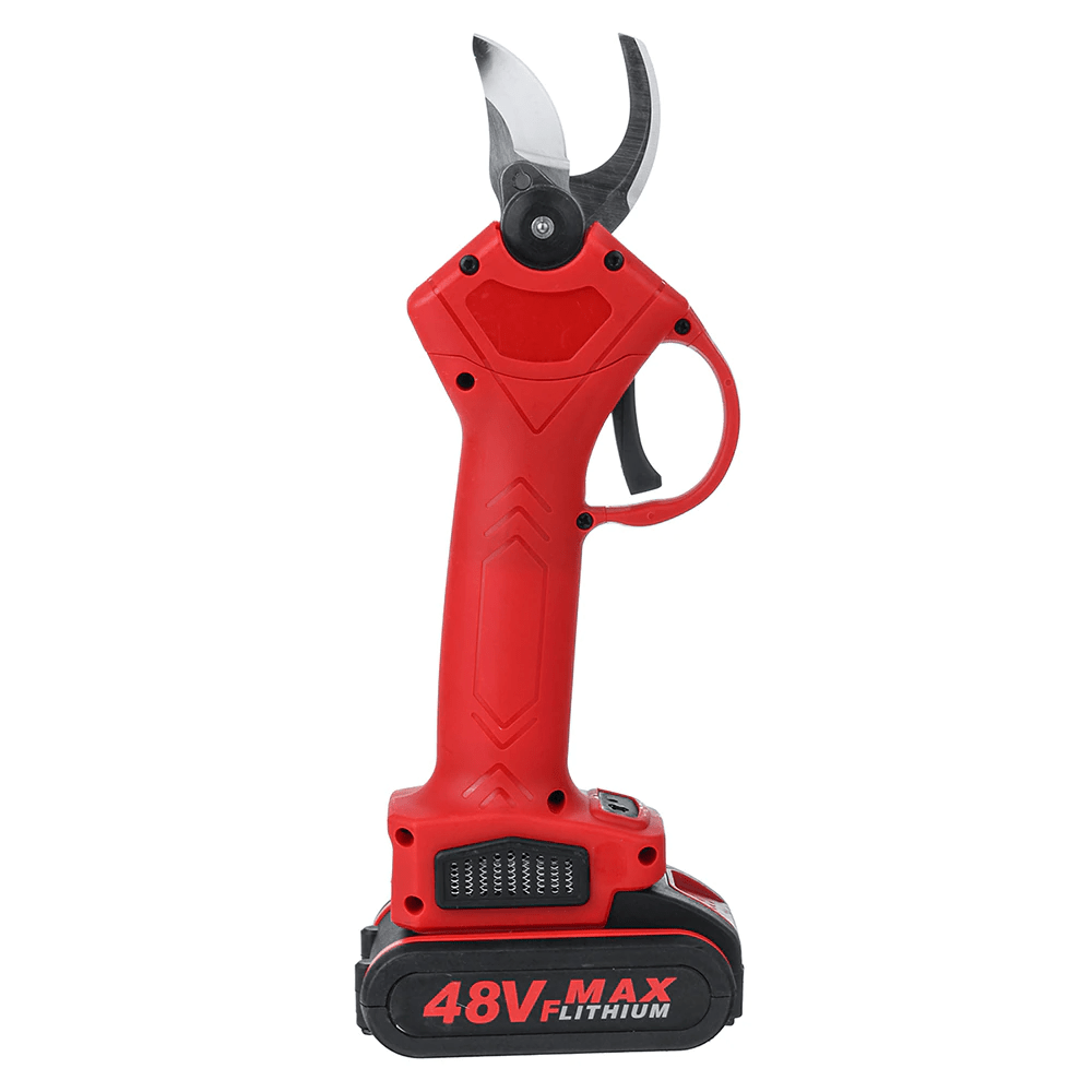 Cordless Electric Pruning Shears with Ergonomic Red Handle