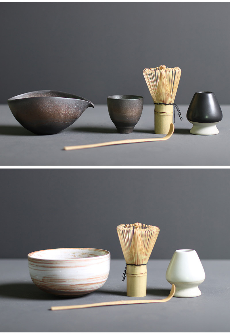 Traditional Japanese Bamboo and Ceramic Matcha Tea Set