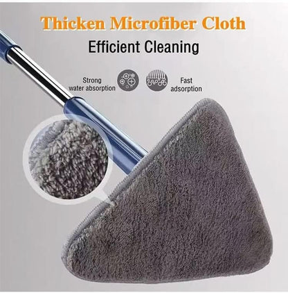 360° Spin Mop Cleaner With Triangular Microfiber Head And Extendable Handle