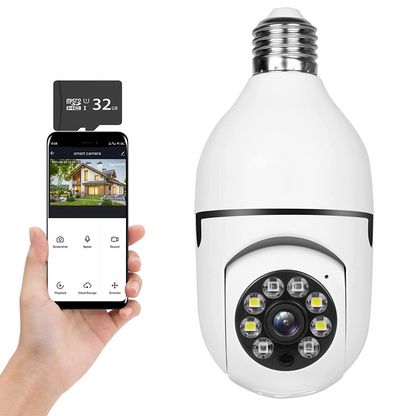 Wifi Light Bulb Security Camera Indoor Outdoor 360° Rotating HD