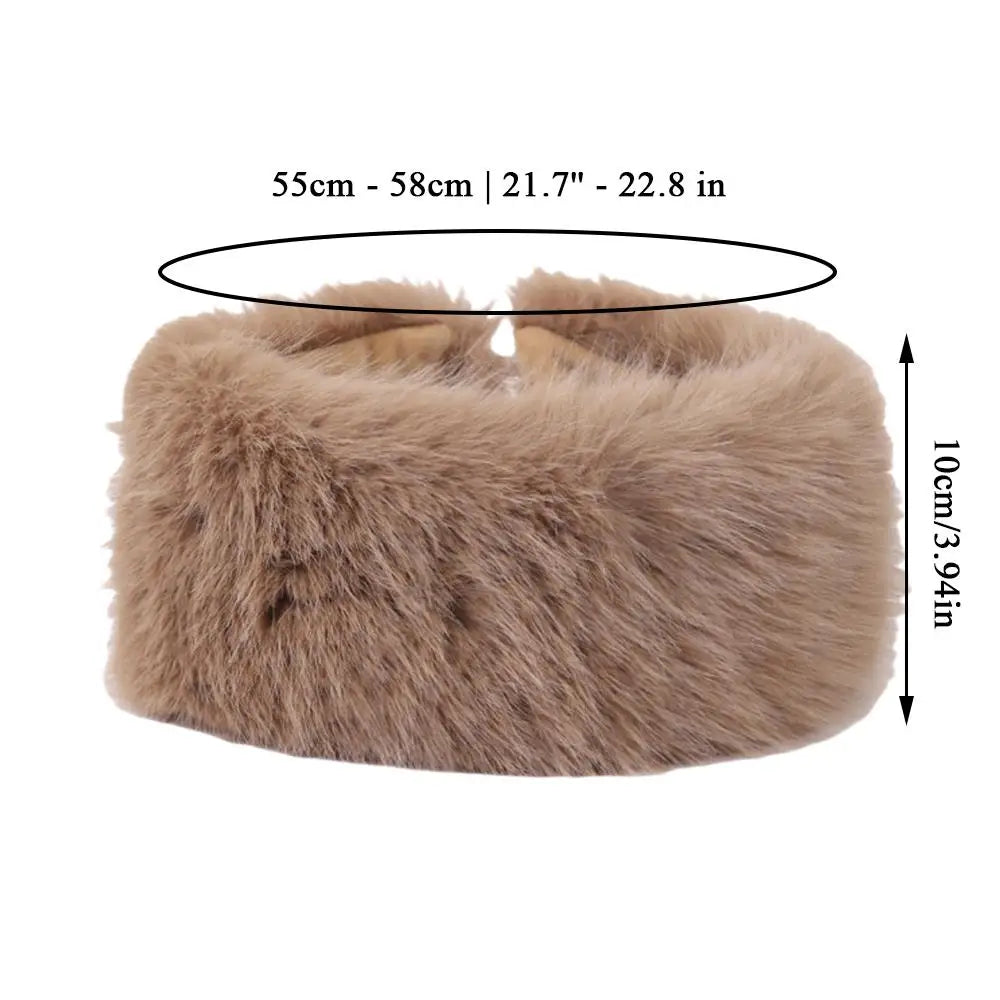 Fluffy Faux Fur Winter Headband for Women Warm and Stylish