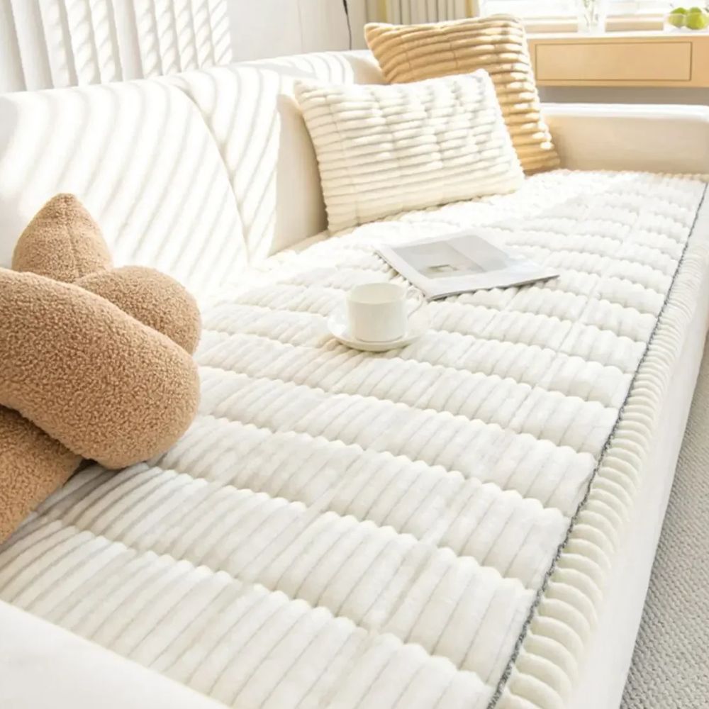 Plush Non-Slip Sofa Couch Slipcover Full Protective Cover