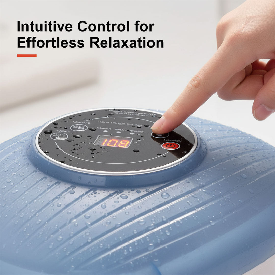 Temperature Control Foot Spa with Bubble and Vibration Massage