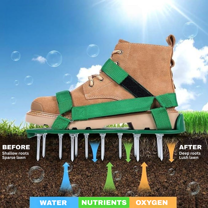 Lawn Aeration Shoes with Metal Spikes for Healthy Grass Growth