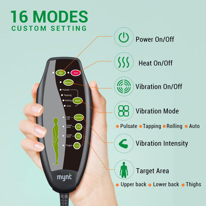 Massage Cushion Pad for Chair and Car Seat with Heat and Vibration