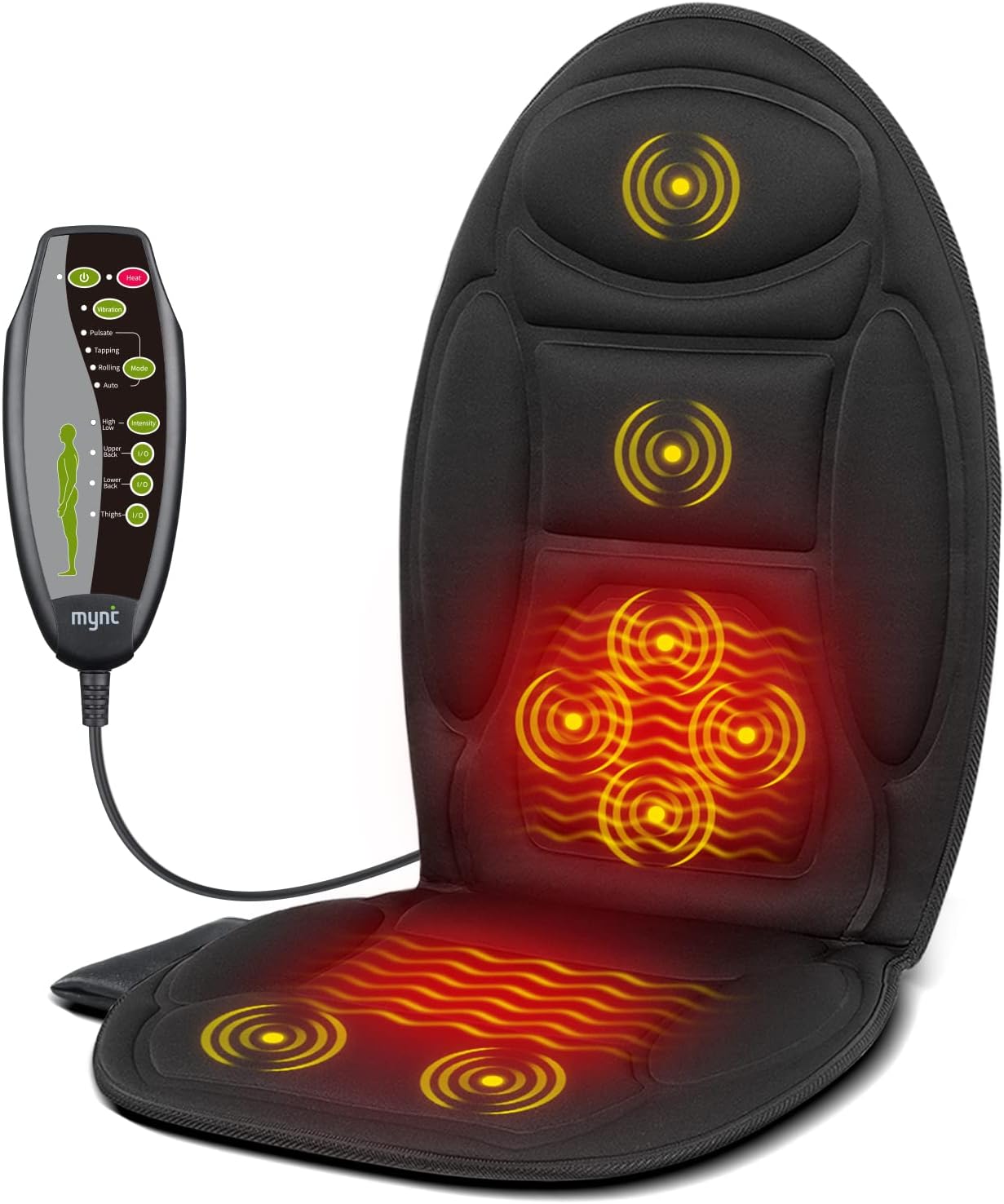 Massage Cushion Pad for Chair and Car Seat with Heat and Vibration