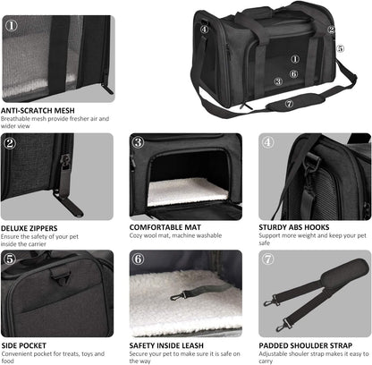 Dog Carrier Bag For Small Medium Cats Dogs Puppies Up To 15 Lbs