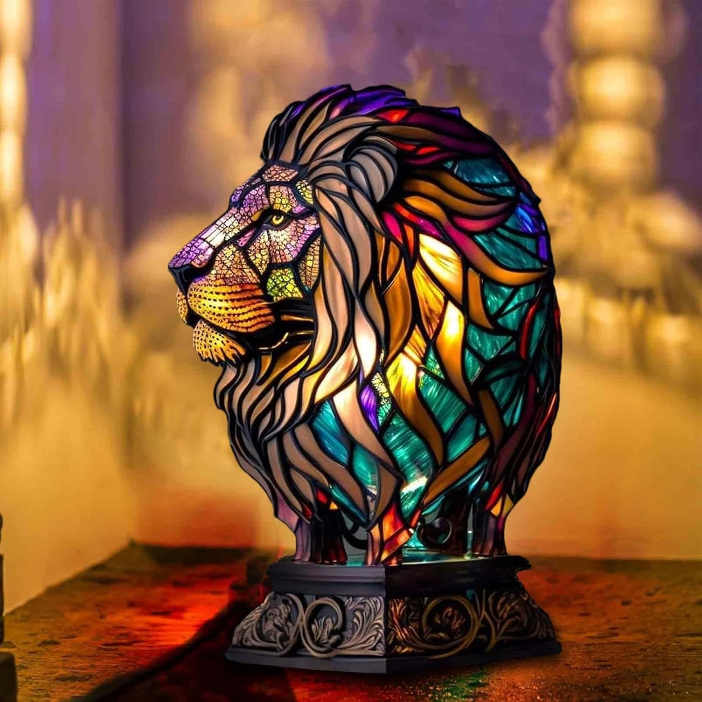 Handcrafted Lion Table Lamp With Warm Soft Light For Home Decor