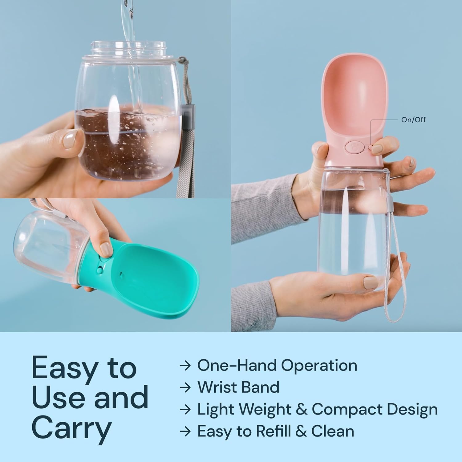 Portable Leak-Proof Dog Water Bottle with Bowl