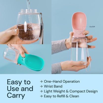 Portable Leak-Proof Dog Water Bottle with Bowl