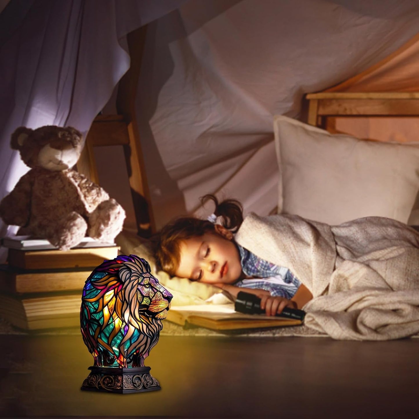 Handcrafted Lion Table Lamp With Warm Soft Light For Home Decor