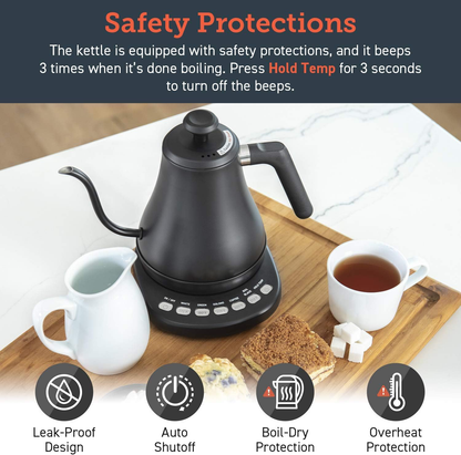 Electric Gooseneck Kettle With Temperature Control And Precise Pouring