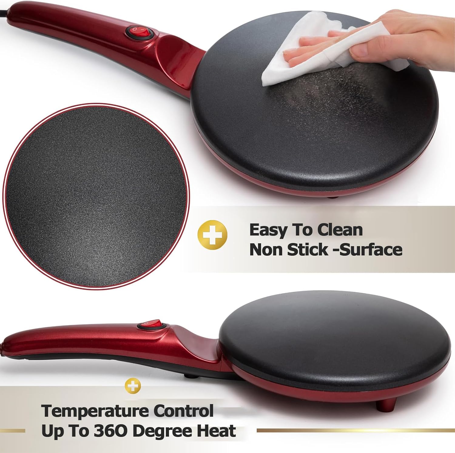 Modern Non-Stick Electric Crepe Maker
