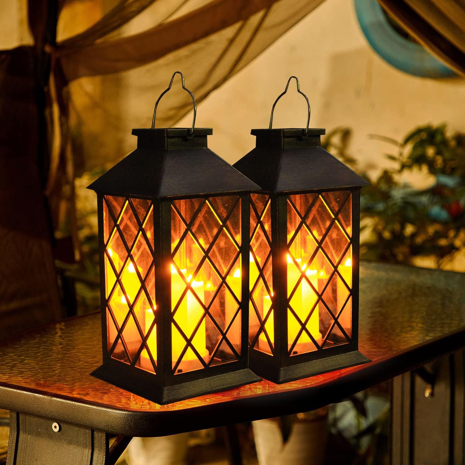 Traditional Metal Framed Hanging Lantern