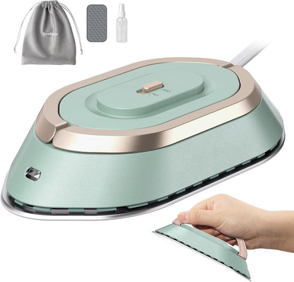 Portable Travel Iron With Diamond Ceramic Soleplate And Foldable Handle