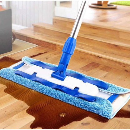 Adjustable Floor Mop with 360° Rotating Head and Washable Pads