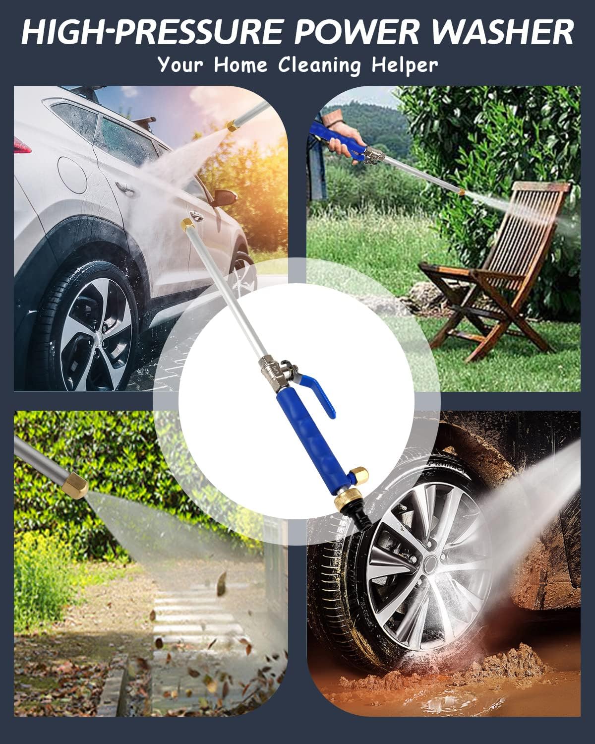 High-Pressure Washer Spray Nozzle With Fan And Jet Tips