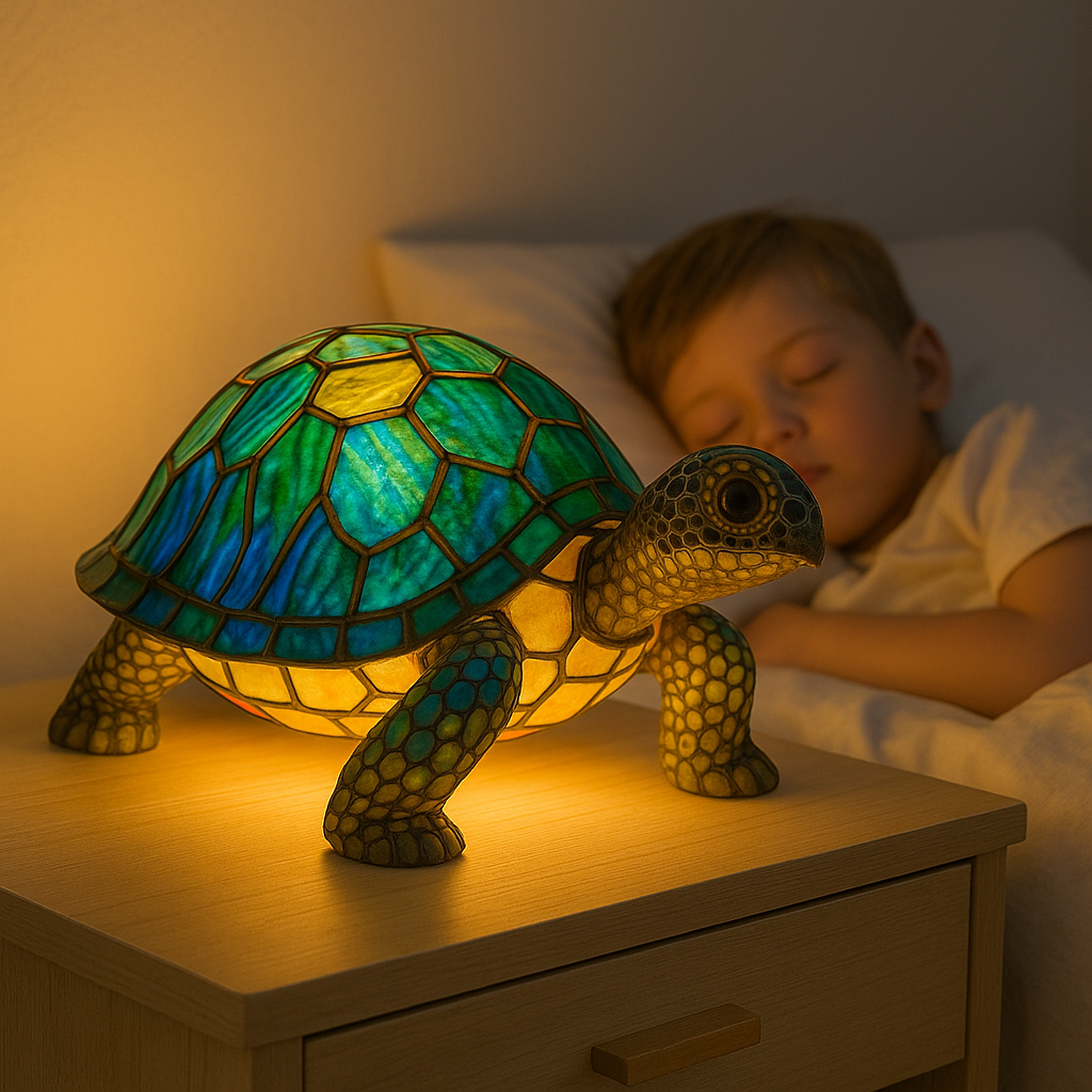 Handmade Turtle Lamp with Warm Light for Turtle Lovers Gift