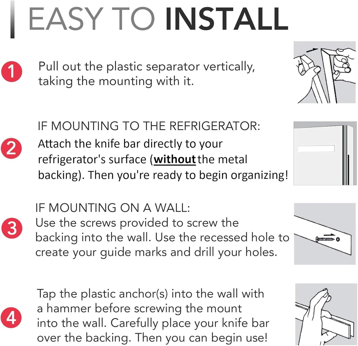 14 Inch Magnetic Stainless Steel Knife And Tool Holder For Kitchen