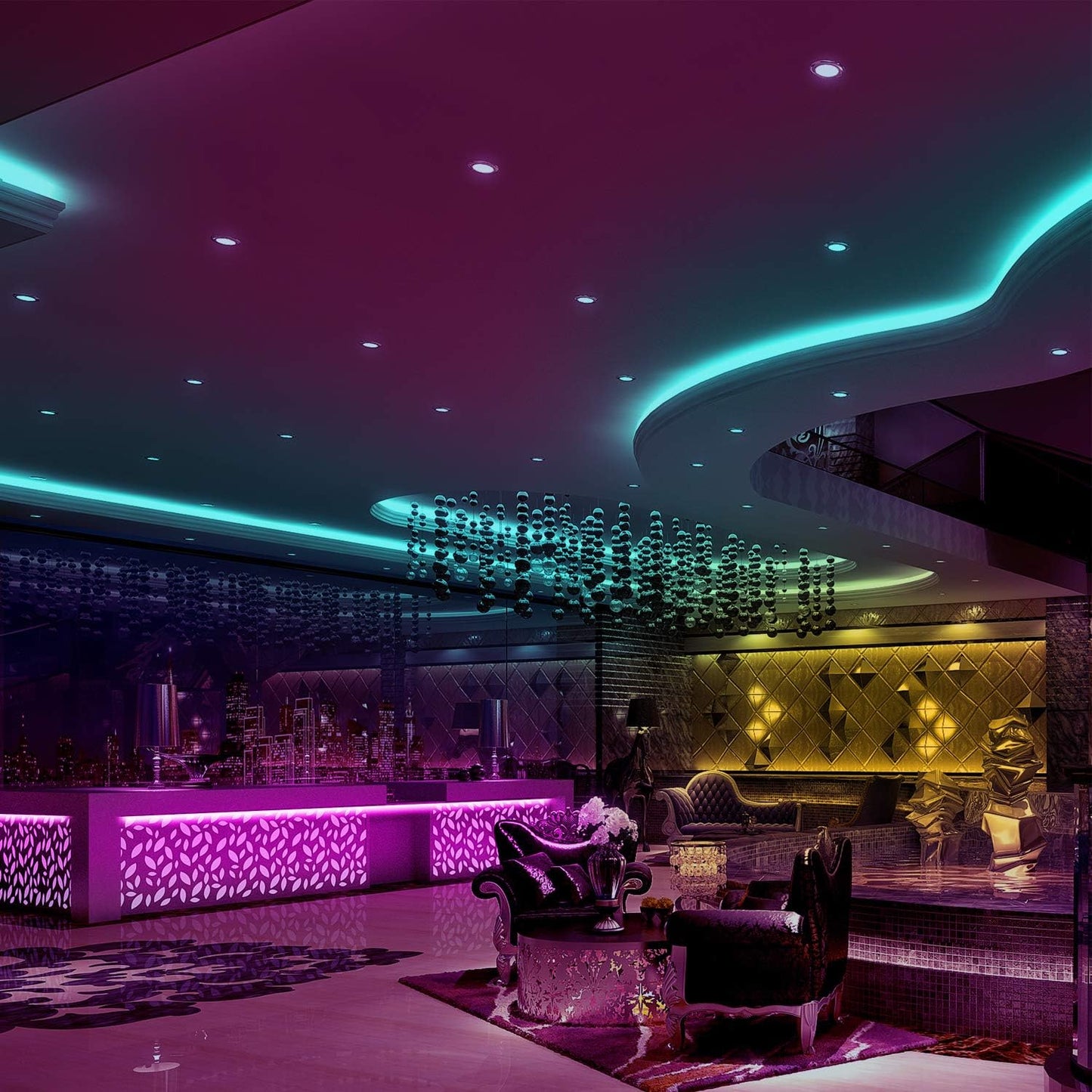 32ft LED Strip Light with 16 Colors, Remote Control, Indoor Use