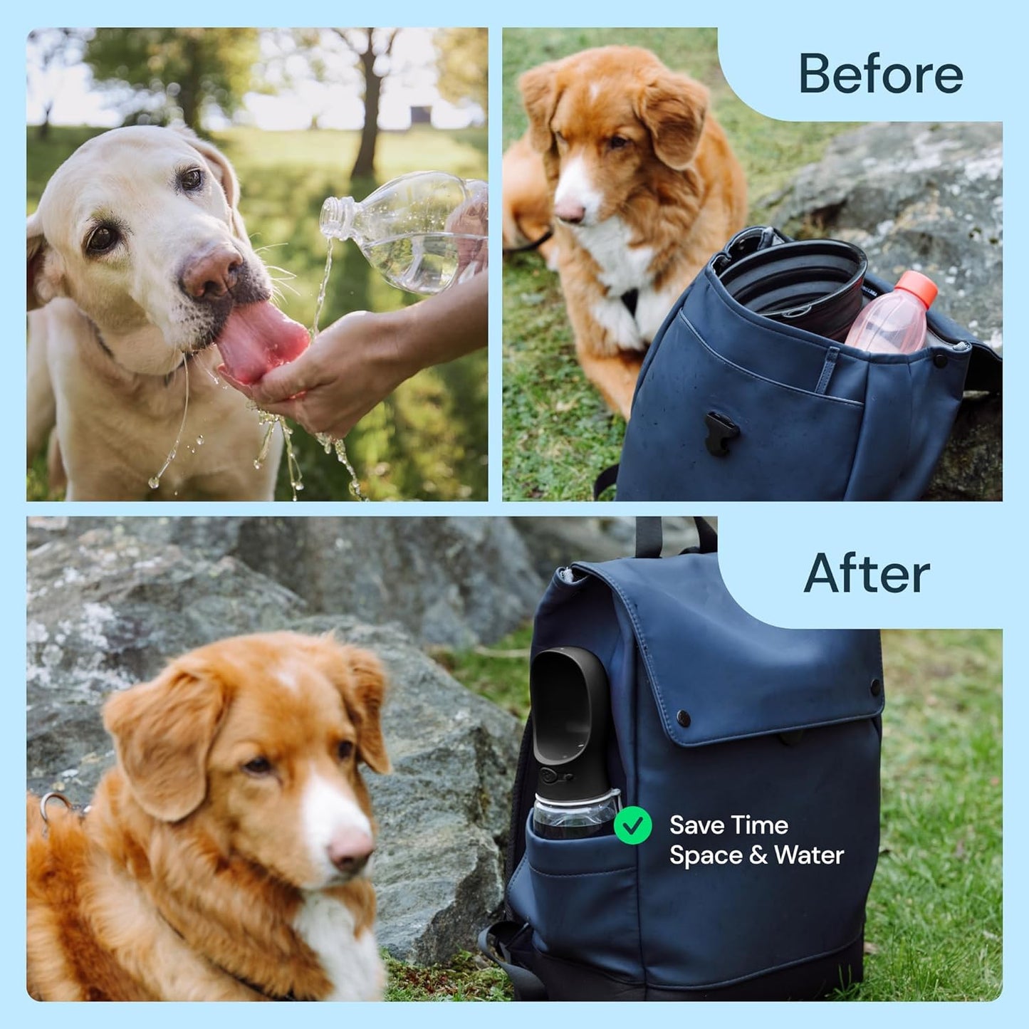 Portable Leak-Proof Dog Water Bottle with Bowl