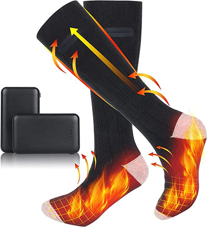 Rechargeable Electric Heated Socks - 2 Pairs with 3 Heat Settings