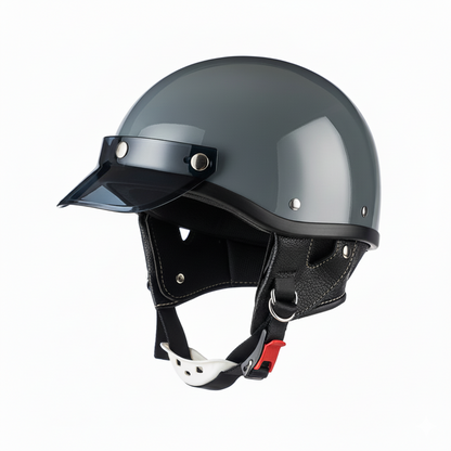 Vintage Half Open Motorcycle Helmet with Tinted Visor