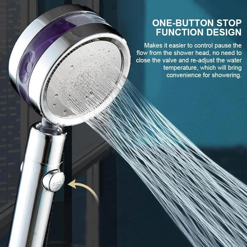 High Pressure 360° Rotatable Shower Head With Water Saving Switch