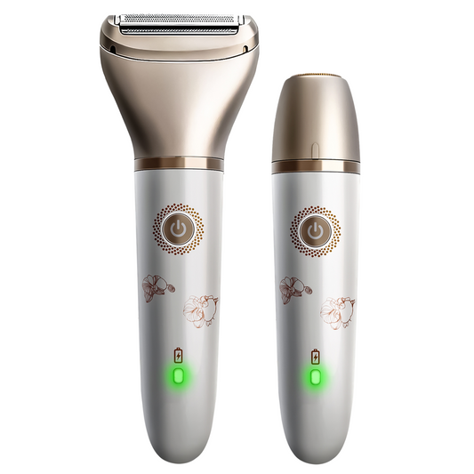Sleek Dual Head Electric Razor with LED Indicators