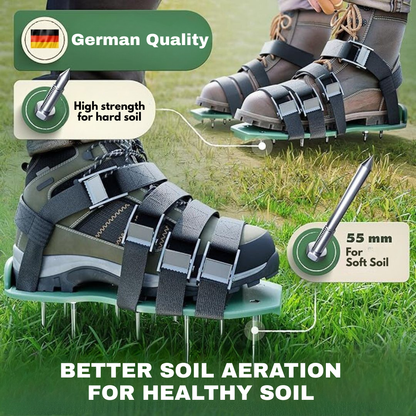 Lawn Aeration Shoes with Metal Spikes for Healthy Grass Growth