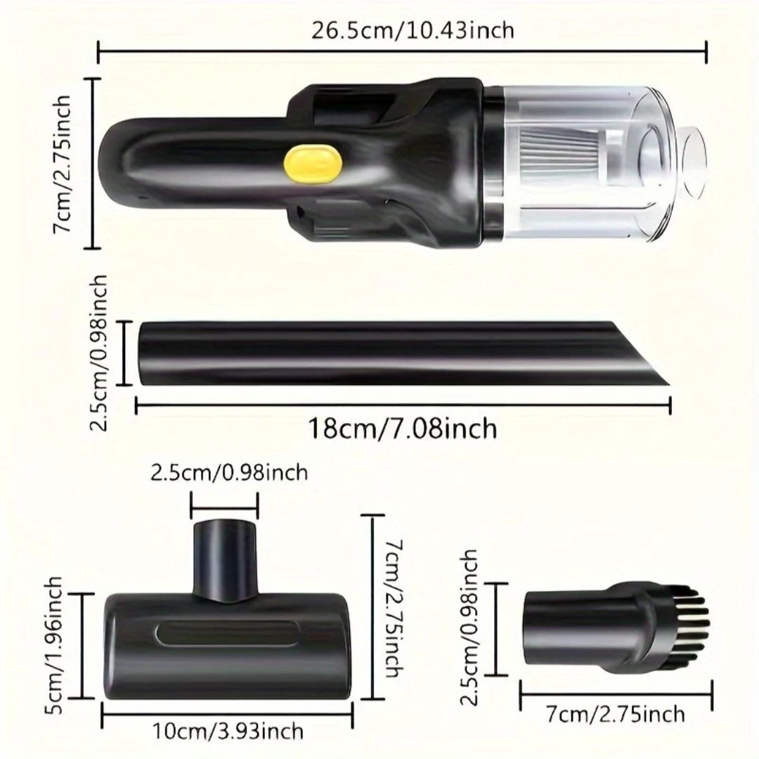 Cordless Handheld Vacuum Cleaner 3 kPa Suction with Accessories