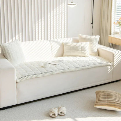 Plush Non-Slip Sofa Couch Slipcover Full Protective Cover