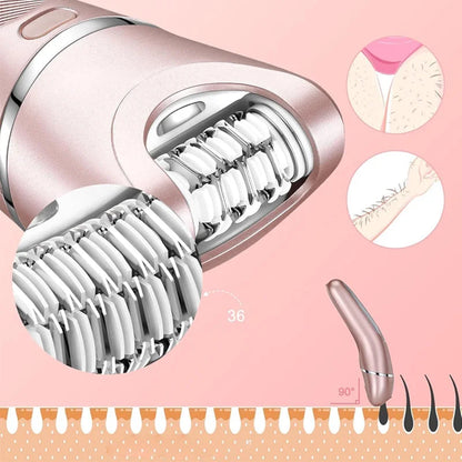 3-in-1 Waterproof Electric Shaver for Women with Trimmer and Epilator