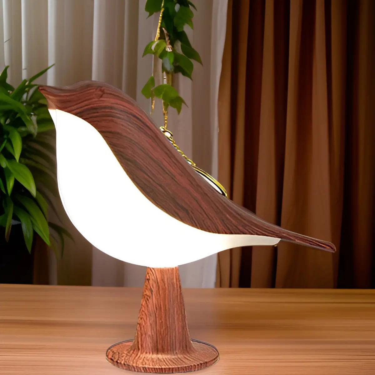 Minimalist Bird-Shaped Wooden Table Lamp
