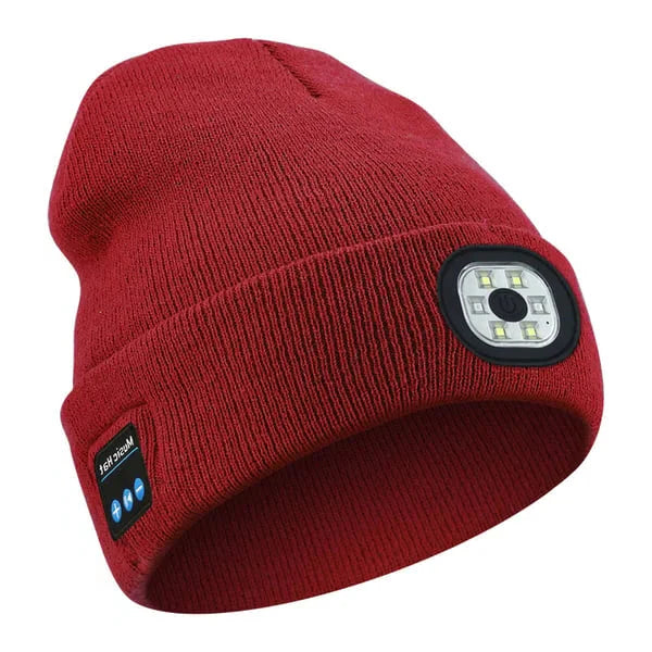 Bluetooth Beanie with LED Light 3-in-1 Warmth Speaker Hands-Free