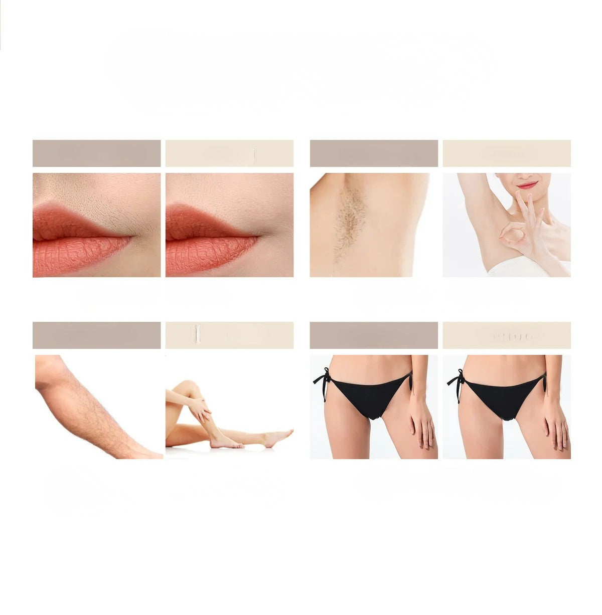 Minimalist Beige Facial Epilator with Glossy Finish