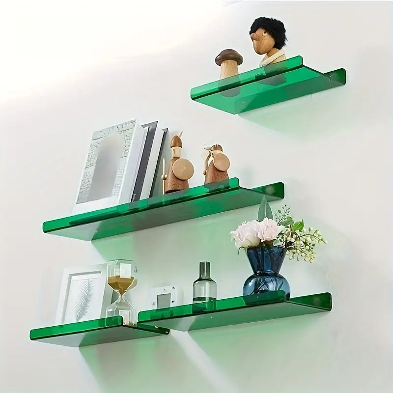 Acrylic Floating Shelf With Transparent Orange Design