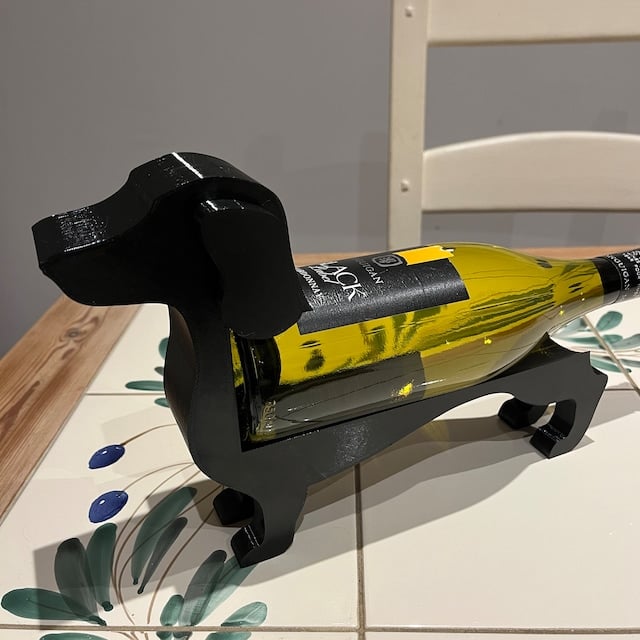 Novelty Metal Dachshund Wine Bottle Holder
