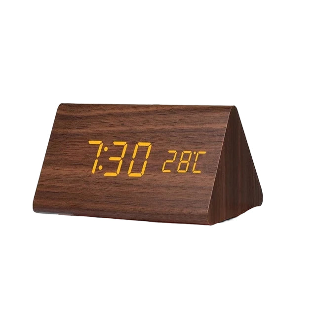 Digital LED Alarm Clock With Voice Control USB Rechargeable Smart Display