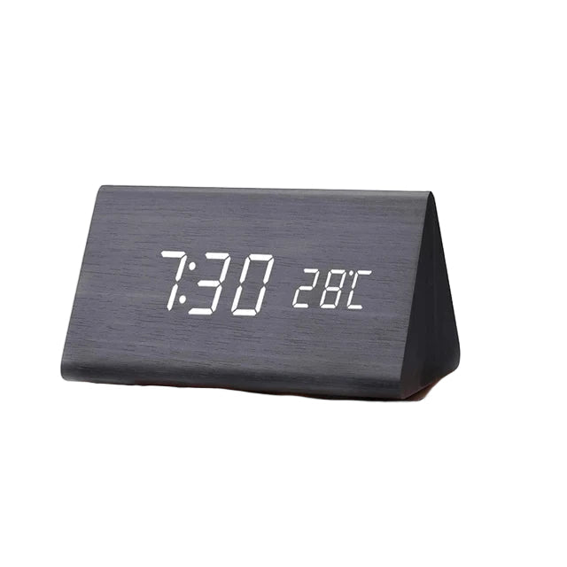 Digital LED Alarm Clock With Voice Control USB Rechargeable Smart Display