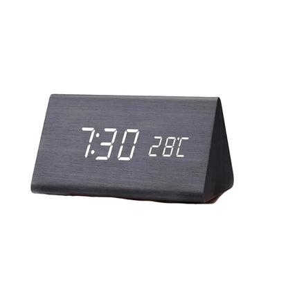 Digital LED Alarm Clock With Voice Control USB Rechargeable Smart Display