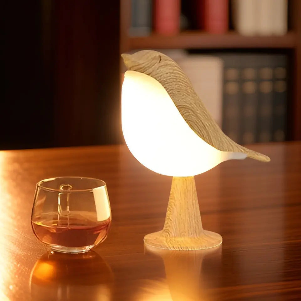 Minimalist Bird-Shaped Wooden Table Lamp