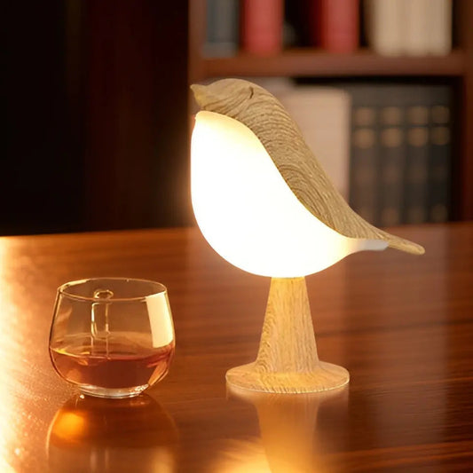 Minimalist Bird-Shaped Wooden Table Lamp