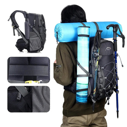 Waterproof Lightweight 40L Hiking Backpack With Breathable Back Panel